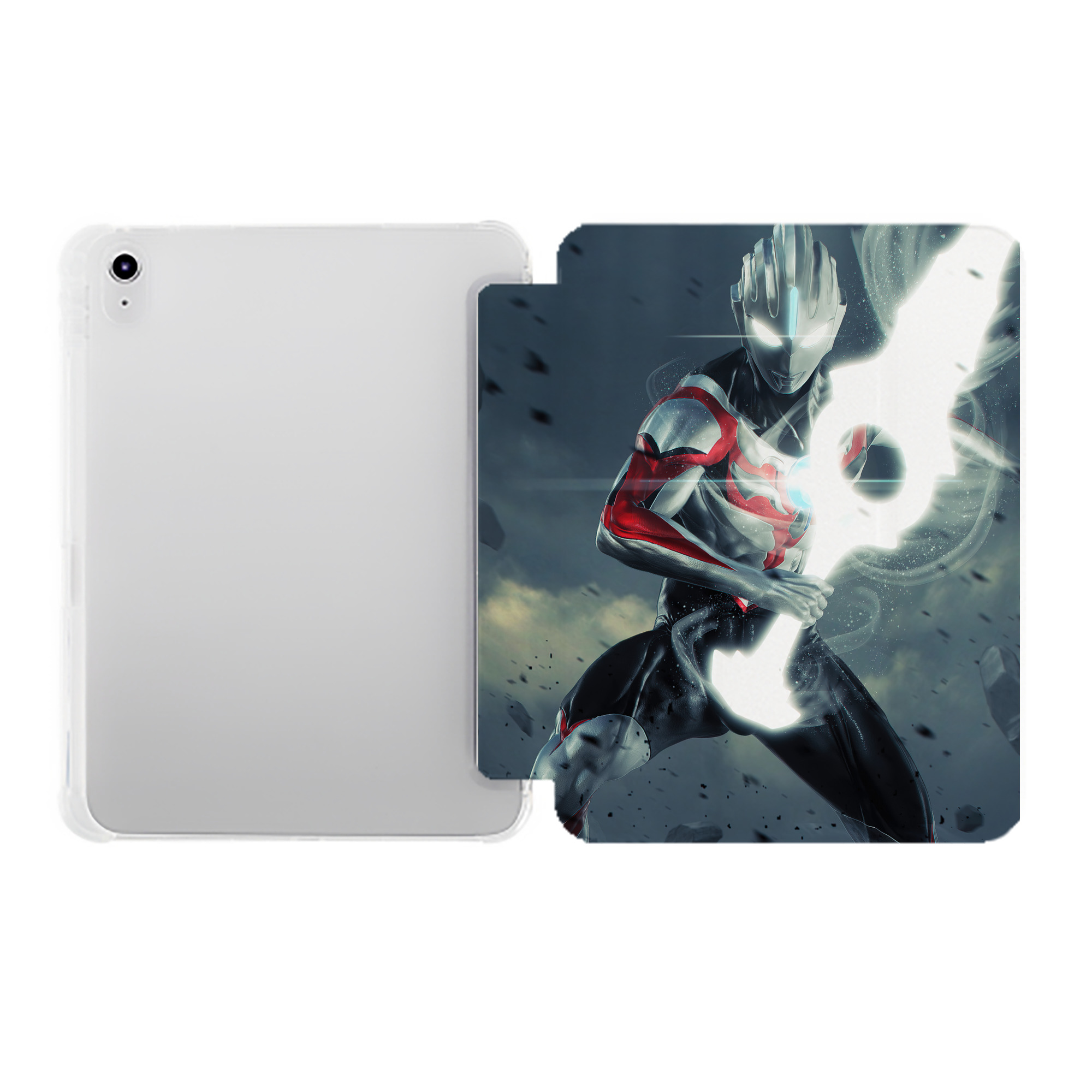 （画像用） ウルトラマン Ultraman IPad ケース ペン収納付き 三つ折りスタンド PUレザー×シリコン 対応機種9.5/10.5/10.9インチ